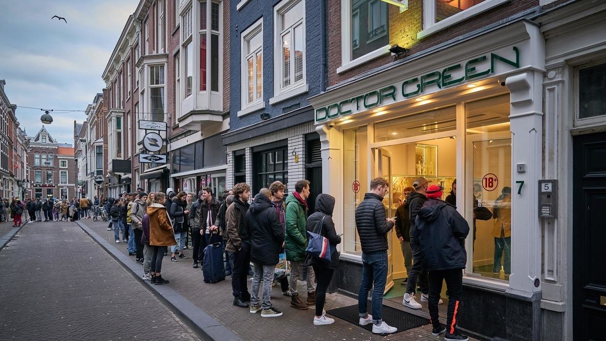 Dutch queue for cannabis as coronavirus closes cafes